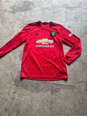 adidas Manchester United Red Long Sleeve Jersey with Chevrolet Logo